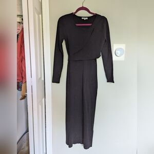 Anthropologie Black Cutout Midi Sweater Dress